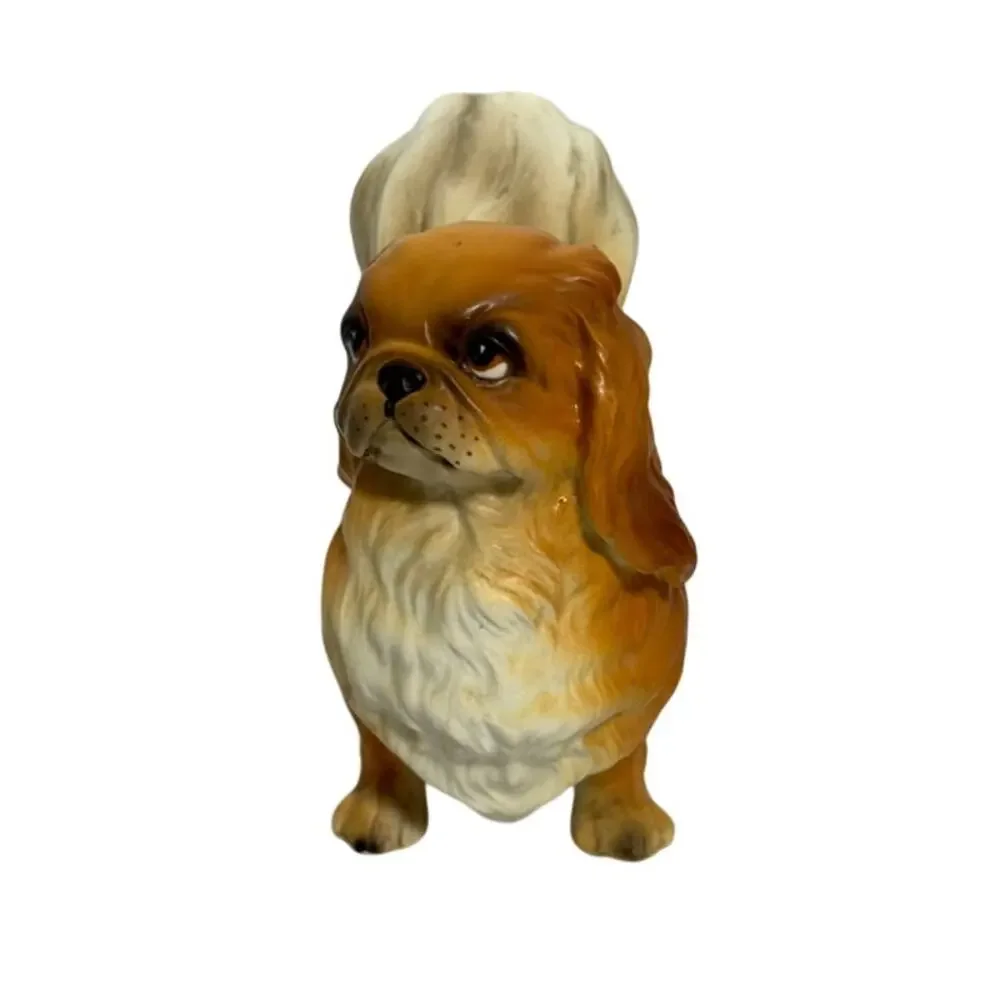 Lefton Vintage Large Standing Pekingese Dog Figurine K7326 Japan 5.5